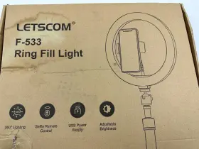 F-533 Letscom 10.2 Inch Selfie Ring Light With Tripod Camera #3