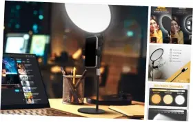 Bg-10i-3cct-01-bl-jy-m01 Lightapex Desk Light For Zoom Meeting 10ftft Lighting Video Black