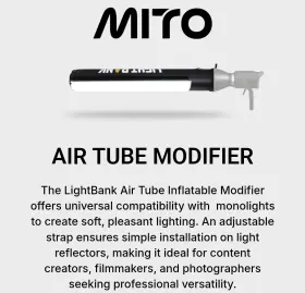 Lightbank 715786096115 Mito Air Tube Modifier 45x8 Inch With Honeycomb Grid And Skirt
