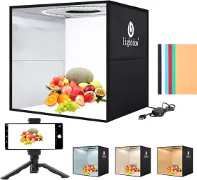 Lightdow 313032027083 12 Inch X12 Photo Studio Light Box Photography With Desktop Tripod And