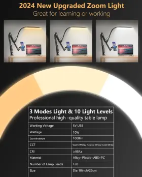Lilanzo 797241338992 Zoom Lighting For Computer Video Conference 10 Inch Ring Light With Stand Fo #2