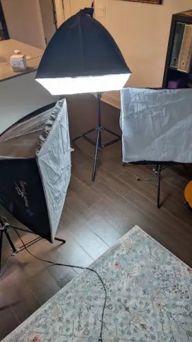 Lk334 Limo Studio Pro Photo Softbox Lighting Kit With Boom Arm Stand And Hair Light