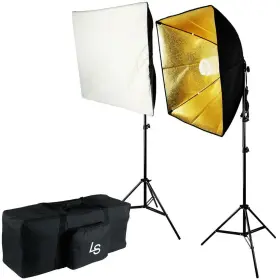 Limo800w Limostudio Agg1280 Black/gold Softbox Warm Lighting Kit With Exclusive Premium Carry Ba