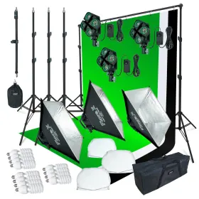 Linco 755746523886 Lincostore 2000 Watt Photo Studio Lighting Kit With 3 Color Muslin Back #2
