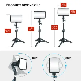 Linco 853191003905 2 Packs Led Video Light With Adjustable Tripod Stand/color Filters Studio Li #2