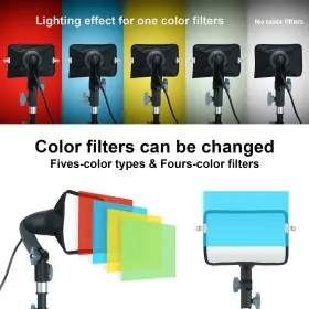 Linco 853191003905 2 Packs Led Video Light With Adjustable Tripod Stand/color Filters Studio Li #3