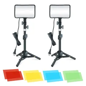 Linco 853191003905 2 Packs Led Video Light With Adjustable Tripod Stand/color Filters Studio Li