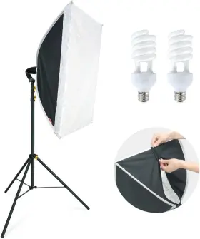 Linco 853191003912 1 Softbox Light Stand Photo Studio Continuous Lighting Kit With 2 Bulb