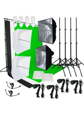 Lk232 Linco Studio Lighting Light Video Photo Softbox Photography Kit Backdrop Muslin