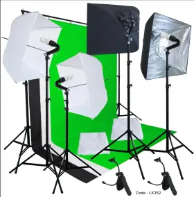 Lk352 Linco Studio Lighting Light Video Photo Softbox Photography Kit Backdrop Muslins