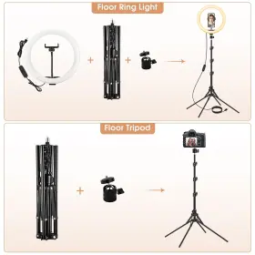 Lipety 569577174486 13 Inch Ring Light With Floor Stand Ringlight Kit Totally 70.6 Tall Led Ci #3