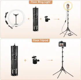 M33e Lipety 13 Inch Ring Light With Floor Stand Ringlight Kit Totally 70.6 Tall Led Circl #3