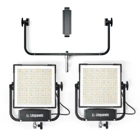 900-3730 Litepanels Gemini 1x1 Hard Dual Array Light Kit With 2x 200w Rgbww Led Panel Yoke