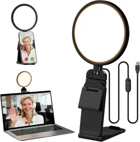 Litones 445008495497 5 Inch Ring Light For Computer Eye-caring And Flicker-free Lighting Zoom Meetings