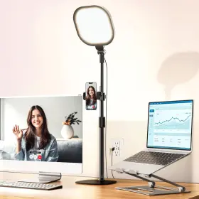 Litones 711181967210 Video Conference Lighting For Zoom Meeting Ring Light Desk With Flexible St