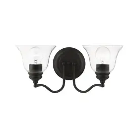 16932-04 Livex Lighting Moreland 2 Light Vanity Sconce Black 15.25 X 7.5