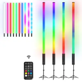 Mood1a Lookmein 4pack Rgb Tube Light Bar With Stand Battery Powered Led Video Wa