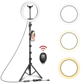Rl-11 Lp Ring Light 10 Inch Selfie With Adjustable Tripod Stand And Phone H