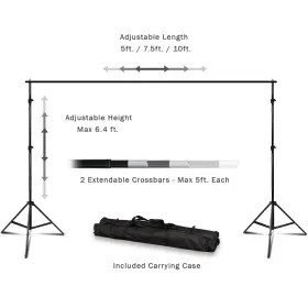 Ebem1362 Ls Photography A Backdrop Crossbar Background Support Stand Kit And Clamps With 3 Color Screen #2