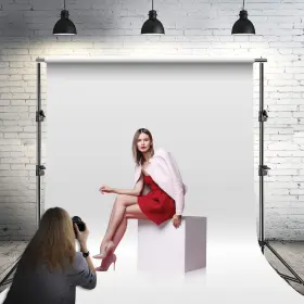Ebem1363 Ls Photography A Photo Studio Muslin White Backdrop 5ftx10ft Background Support Stand Kit Clamps #2