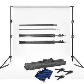 Ebem1363 Ls Photography A Photo Studio Muslin White Backdrop 5ftx10ft Background Support Stand Kit Clamps