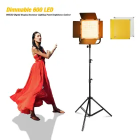 Ebem1425 Ls Photography A Dimmable 600 Led Photo Lighting Panel And 86 Inch Light Stand With Carry Bag