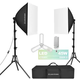 Ebem2433 Ls Photography Lsp 1800w Photo Studio Softbox Kit Color Temperature 5600 Lumen 3-leaf Bulb
