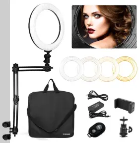 Ebml1434 Ls Photography A Led Dual Color Dimmable Ring Light 14 Inch Extendable Mounting Clamp Arm Stand