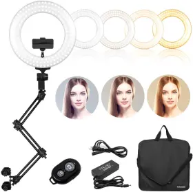 Ebpl1413 Ls Photography Extendable Mounting Clamp Arm Stand Kit - 14 Inch Led Dual Color Dimmable Ring Light