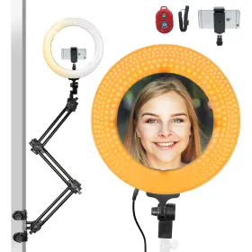 Ebsg1180 Ls Photography A 14 Inch Led Dual Color Dimmable Ring Light Kit With Articular Arm For