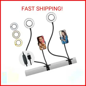 Lgg875 Ls Photography Prolighting 2 Pack Clip On Selfie Ring Light Stand With Phone Holder Flexi