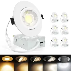 Ltpro 768510440340 4 Inch Gimbal Led Recessed Light 2700k/3000k/3500k/4000k/5000k Dimmable Retr