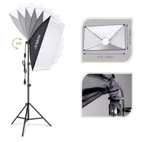 Eyem684 Lusana Studio Photo 2000w Softbox Video Photography Light Stand Continuous Lighting Kit