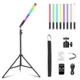 Luxceo 750081502589 Rgb Led Video Light Wand Dimmable Photography Stick With 29ftft To 81ftft