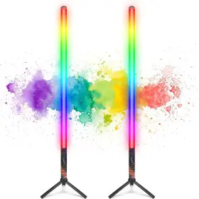 Luxceo-el-001 Luxceo 2pack Rgb Tube Light Bar With Stand Battery Powered Led Video Wand