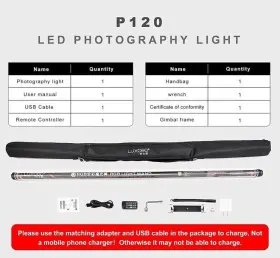 P120-rgb Luxceo P120 Rgb Handheld Photography Led Light Wand App Controlled 36000 Colors #3