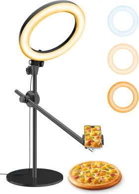 537s Luxsure Ring Light For Desk With Stand Overhead Camera/phone Mount 10.5 Inch Ri