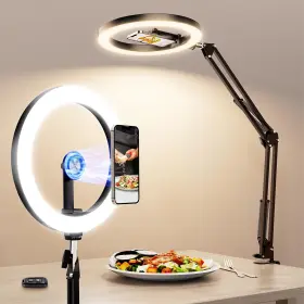 619c Luxsure Magnetic Ring Light With Stand Holder Overhead Mount For Desk 10 Inch Led Tr
