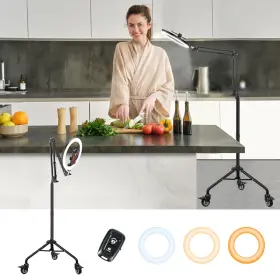 Luxsure 800689620724 Ring Light Tripod With Stand And Phone Holder Casters