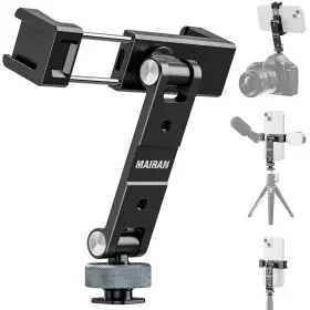 Mrtm006 Mairan Metal Phone Tripod Mount Cell Stand Holder With 3 Cold Shoes And 1/4 Inch S