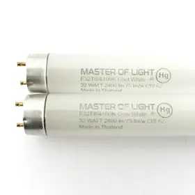 B0ddznydzt Master Of Light F32t8/cw 2 Pack 4ft 32w T8 Fluorescent Tube Bulb 4100k Replaces Many