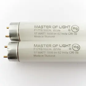 B0ddzqtbml Master Of Light F17t8/835 2pk 2ft Fluorescent Tube Bulb T8 3500k Neutral White 17w