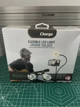 Max Charge 811191034589 Flexible Led Light And Phone Holder 10 Levels Of Brightness 3 Color Modes