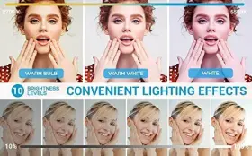 Meea 860002629858 Led Ring Light 10 Inches - O Lights With Holder 3 Dimmable Color Bri #2
