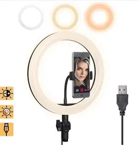 Meea 860002629858 Led Ring Light 10 Inches - O Lights With Holder 3 Dimmable Color Bri