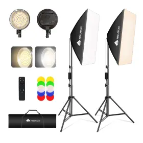 Max55w Meelmaxx Softbox Photography Lighting Kit 2pcs 25 Inch X 28 75w Cob Led With Rem