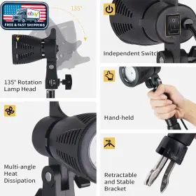 Meking 445019596503 Softbox Led Photo Light Mini 60w 135 Adjustable 2x Lamps Professional Kit #3