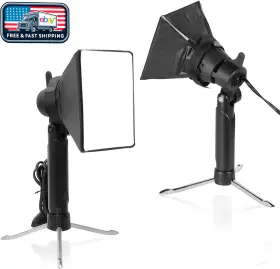 Meking 445019596503 Softbox Led Photo Light Mini 60w 135 Adjustable 2x Lamps Professional Kit