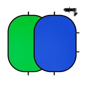 Meking 711419940789 Selens 5x6.6ft Green Screen Backdrop For Photography 2-in-1 Blue Pop Up Coll