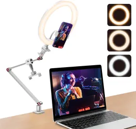 Miao Lab 313051566570 Usb 10ft Ring Light For Desk With Stand And Phone Holder Overhea
